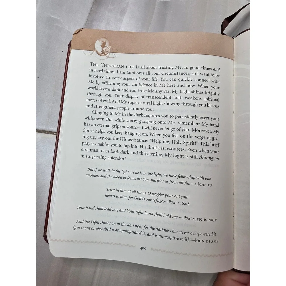 Jesus Calling 365 Day Devotional Sarah Young Brown‎ Faux Leather Deluxe Edition